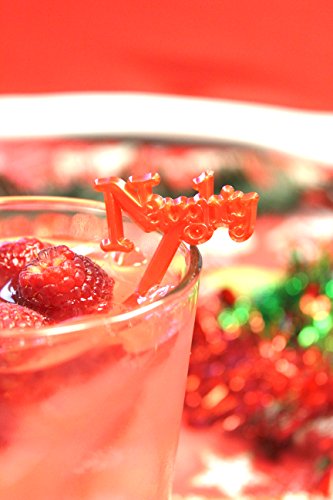 Royer 6" Plastic Naughty or Nice Christmas, Holiday Swizzle Sticks, Set of 24 - Made in USA (Pearl Red) - Thumbnail 2