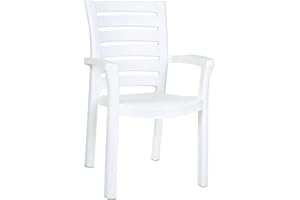 Compamia Marina Resin Patio Dining Arm Chair in White (Set of 2)