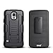 Galaxy S5 Case, Galaxy S5 Case, Starshop [Heavy Duty] Dual Layers Kickstand Case with [0.33m 9H Tempered Glass Screen Protector Included] and Locking Belt Clip (Black)