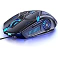 Smaige Gaming Mouse Wired,6 Buttons, 4 Adjustable DPI Up to 3200 DPI, 7 Circular & Breathing LED Light, Multifunction Wired Mouse Used for Games and Office (Black)
