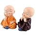 Thur amo 4 Monks Buddha Figurine, Wise Monks Statue Hear No Evil See No Evil Speak No Evil Statue Wealth Lucky Figurine Happy Face Buddha Car Interior Decor Desk Ornament Shelf Display