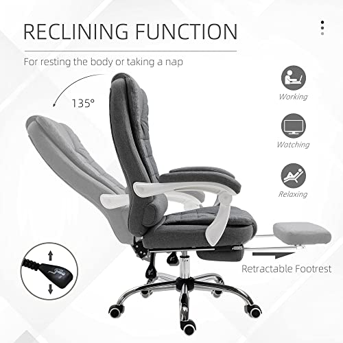 Vinsetto High Back Office Chair, Swivel Task Chair with Retractable