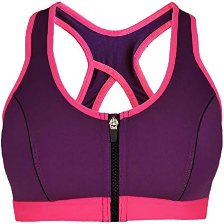 ROSIELARS Sports Bras for Women, Zipper Front Closure Workout Yoga Bra with Compact Cups