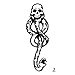 Yeeech Temporary Tattoos Stickers Waterproof Magic Snake Skull Designs Black for Arm (2 Sheets)