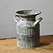 PDHome Metal Milk Can - Rustic Ribbed Farmhouse Style
