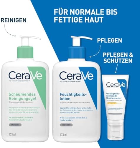 Schäumendes Reinigungsgel für Gesicht und Körper, Normale bis fettige Haut, Mit Hyaluron und 3 essenziellen Ceramiden