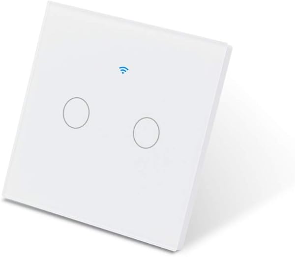 Interruptor WiFi Tctil Inteligente de Pared compatible con Alexa Google Home y Smart Life iOS y Android Programable Smartfy Doble