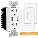 TOPGREENER 4A High Speed USB Wall Outlet, 20A Tamper-Resistant Receptacles, Compatible with iPhone XS/MAX/XR/X/8/7, Samsung Galaxy S9/S8/S7, LG, HTC & Other Smartphones, UL Listed, TU2204A-W, White