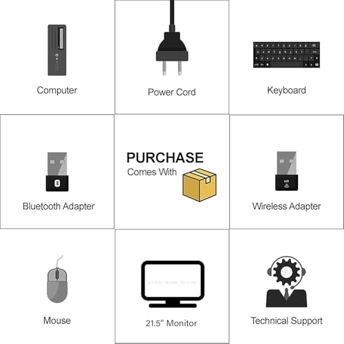 HP EliteDesk 800 G3 Mini computadora de computadora, Paquete de Monitor FHD de 27 Pulgadas PC Set, Core i5-6500T Desktop PC, 8 GB de RAM, 256 GB SSD, Teclado y Mouse, Win 11 Pro (Reacondicionado)