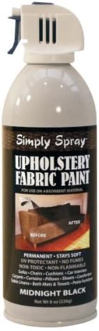 Simply Spray Upholstery Fabric Paint - Non-Toxic Aerosol Paint For Use On All Absorbent Materials (Various Colours Available) (Midnight Black)