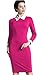 Homeyee Women's Celebrity Turn Down Collar Business Bodycon Dresses (XL, Pink)
