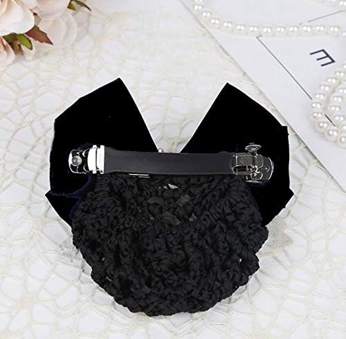 Women Hair Bun Cover Net Snood Hairnet Bowknot Decor Satin Bow