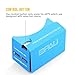 QPAU Google Cardboard 3D Virtual Reality Glasses DIY Kit Compatible with Android & Apple 45mm Lenses HD Visual Experience Includes QR Codes - Blue