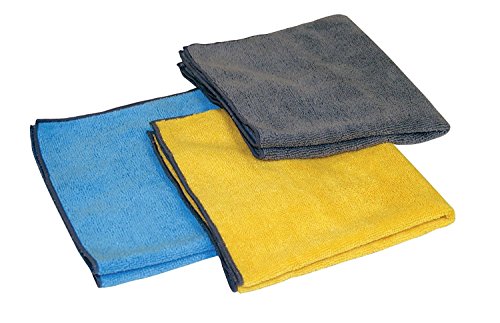 Carrand 40061 Microfiber 16"x16" Towel, 3 Pack (Colors May Vary)