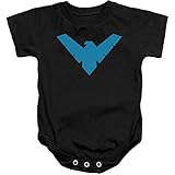 Trevco Batman-Nightwing Symbol - Infant Snapsuit - Black, Small 6 Months