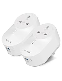 Tenda AV1000 Gigabit Powerline Ethernet Kit de adaptador, salida de alimentación de paso, velocidad de línea de alimentación de hasta 1000 Mbps (Ph6)