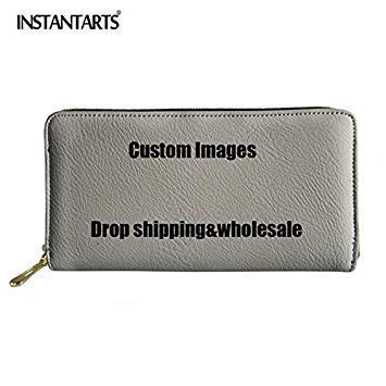 Instantarts Hair Stylist Pattern Lady Wallets Coin Pocket Card