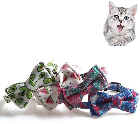 猫の首輪 鈴付 B081z3t2rw 可愛い蝶結びの 猫用首輪 ジュエリー サイズ調節可能 大型家電 猫 首輪 セーフティバックル付 4色セット B081z3t2rw 新作製品 世界最高品質人気 正規品送料無料 100 品質保証 激安超特価