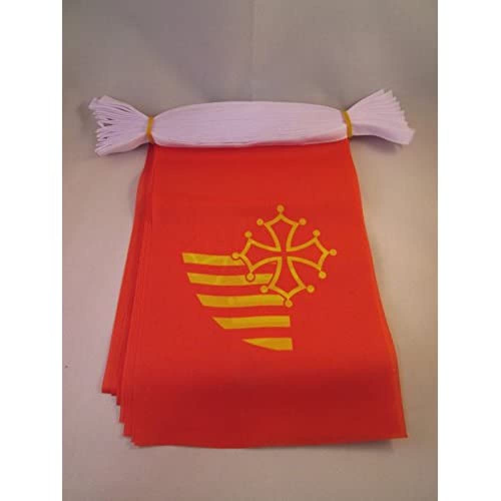 AZ FLAG Languedoc-Roussillon Bunting Flag, 20 Ft Garland 20 Small region of Languedoc-Roussillon Flags 8'' x 6'', 100% Polyester String Pennant, 6 meters — image 1