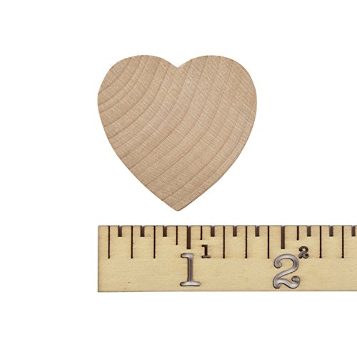 Wood Heart 1-3/4 Inch, Natural Unfinished Wooden Heart Cutout Shape, (1.75 inch), Wood Hearts (1-3/4" Tall x 1/8" Thick) - Bag of 25