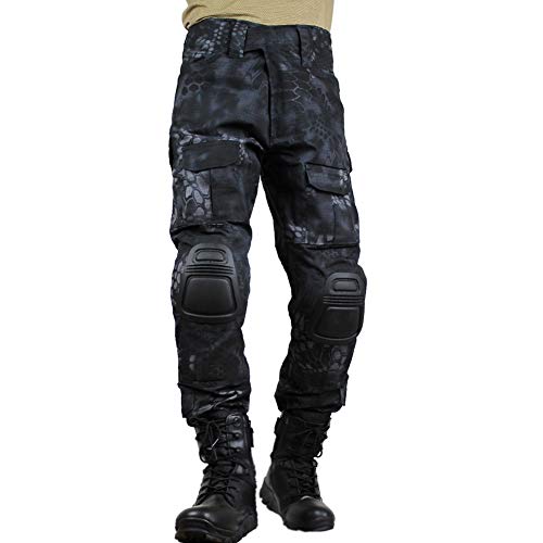 zuoxiangru Men's Multicam Tactical Pants Multi-Pockets Military Camo Outdoor Airsoft Combat Hunting Pants with Knee Pads (HM, US 2XL=Tag 40)