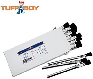 Tuff Boy Chiseled Edge Black Horsehair Bristle Acid Brush With A 5-3/8 Inch Tin Ferrule; Easy And Clean Application When Spreading Acid, Flux, Glue, Paint Or Oil; Made In USA