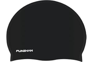 Funzhan Silicone Swim Cap for Women Men Waterproof Swimming Caps for Long Hair High Elasticity/Non-Slip/Easy to Put/Comfortab