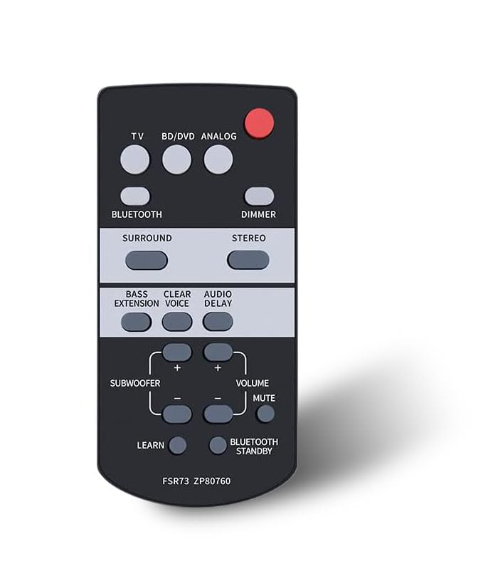 Replacement Remote Control for Yamaha FSR73 YAS-105 TS-1050 SRT-700 AV Receiver