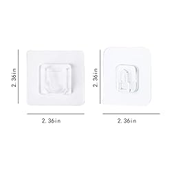 Clear Double-Sided Adhesive Wall Hooks - 10-Piece