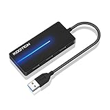 KOOTION 4-Port USB 3.0 Ultra Slim Data Hub (5Gbps Transfer Speed) for Mac and Windows, Ultrabook and Laptop (Black)