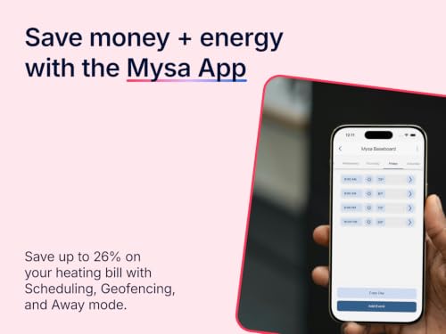 Mysa Smart Thermostat LITE for Electric Baseboard Heaters | Save Up to 26% on Heating | WiFi Programmable | 7-Day Scheduling | HomeKit, Alexa, Google | 120V-240V