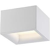 Access Lighting - HI Access 50009LEDD-WH/ACR Transitional LED Flush Mount from Bloc Collection in White Finish, 7.25 inches