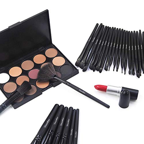 Make-Up-Pinsel-Set-Professionelles-32-pcs-Kosmetikpinsel-Foundation-Gesicht-pinsel-Augen-pinsel-Lippen-pinsel-Lidschatten-Brush-with-schwarze-Nylon-tasche-32er-in-Black
