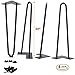 20 Inch Hairpin Legs 1/2 Inch Thick - Satin Black - Leg Protectors, Screws, Set of 4 – Easy to Install - Metal Legs - Desk Legs - Furniture Legs - Mid Century Modern by Homeland Hardware