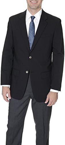 Gianco Polo Solid Black Two Button Stretch Wool Blend Blazer