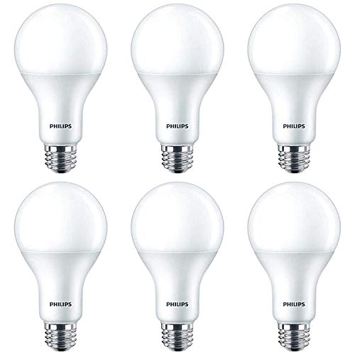 Philips LED Dimmable A21 Light Bulb with Warm Glow Effect 1600-Lumen, 2200-2700 Kelvin, 16 (100-Watt Equivalent), E26 Base, Frosted, Soft White, 6-Pack