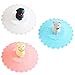 Rimobul Set of 3 Cat Silicone Cup Covers Mug Lid Silicone Lids,Hot Cup Lids for Coffee & Tea,Outdoor Drinking Cover Cup Dust Cover