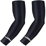 COOLOMG Compression Arm Sleeves for Basketball Volleyball Cycling Golf UV Protection Black S