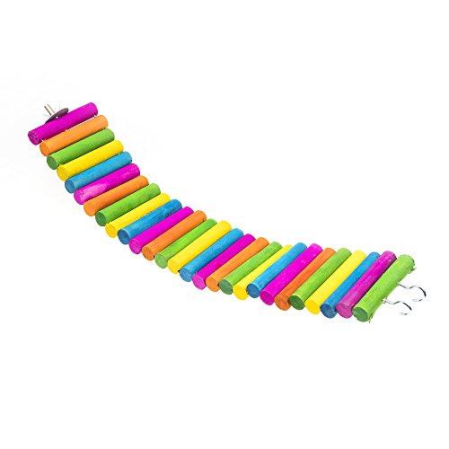 GNB Pet Colorful Wood Bridge for Hamster Mice Chinchilla Chipmunk, Small Animals Habitat Toy HM-19-16IN
