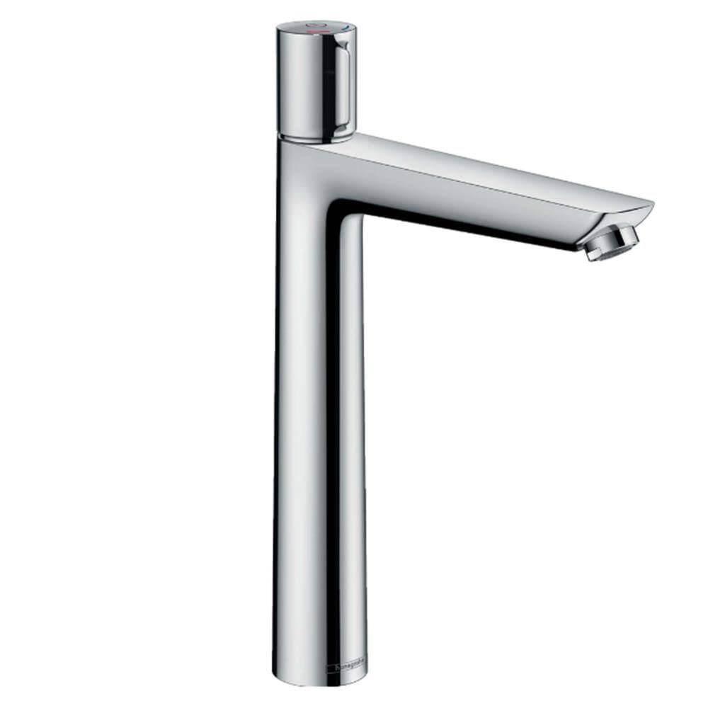 hansgrohe Talis Select E basin mixer tap 240 with start/stop push button and pop up waste, chrome 71752000