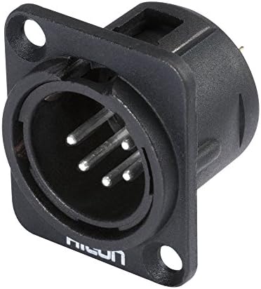 Hicon XLR-Steckverbinder Flanschstecker, Kontakte gerade Polzahl: 5 black HI-X5DM-M 1 St.