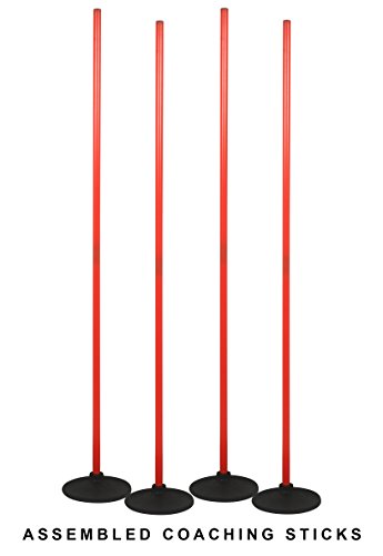 American Challenge Soccer Sports Coaching Sticks Flags (Red, Standard)