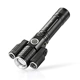 Yoglad LED 3 in 1 Brightest Tactical Flashlight, 1000 Lumens Brightness, Rechargeable (18650 Battery), 5 Modes Zoomable, IPX4 Water-Resistant, Powerful Camping, Outdoor, Emergency Flashlights