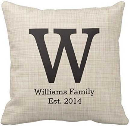 B Lyster shop Letter W Cotton &amp; Polyester Soft Zippered Cushion Throw Case Pillow Case Cover