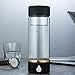 N.P Hydrogen Water Bottle with PEM and SPE Technology,Up to 1500PPB,Portable Hydrogen Water Generator Maker,New Technology Glass Water Ionizer (Black)