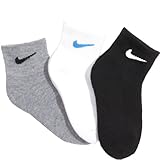 Nike Kids Swoosh Logo Quarter Cut Socks (3 Pairs)