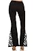 Zoozie LA Women's Bell Bottoms Black Lace Detailed Flare Yoga Pants, Large