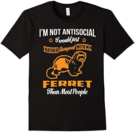 Mens Hang Out With My Ferret T-Shirt 2XL Black