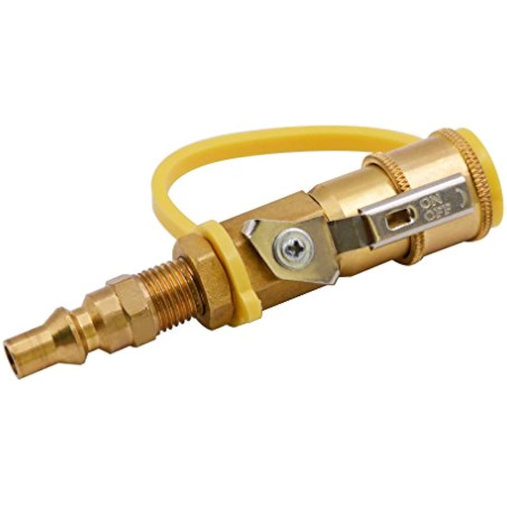 Propane Natural Gas 1/4" Quick Connect Kit Shutoff Valve & Full Flow