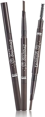 Eyebrow Pencil in Diamond-shape, Waterproof and longlasting, Retractable and Automatic body, Double-ends With Eyebrow Brush(Comb), 5 Colors: Black, Brown, Light Brown, Dark Brown, Grey